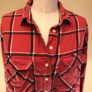 Quarter Button Plaid Shirt